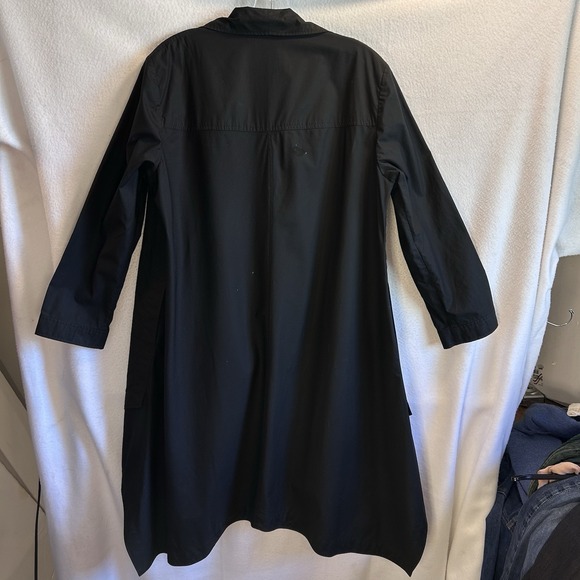 Lafayette 148 N Y Cardigan M Black Cotton Blend Cascade Shawl Collar Open Front - Picture 12 of 13